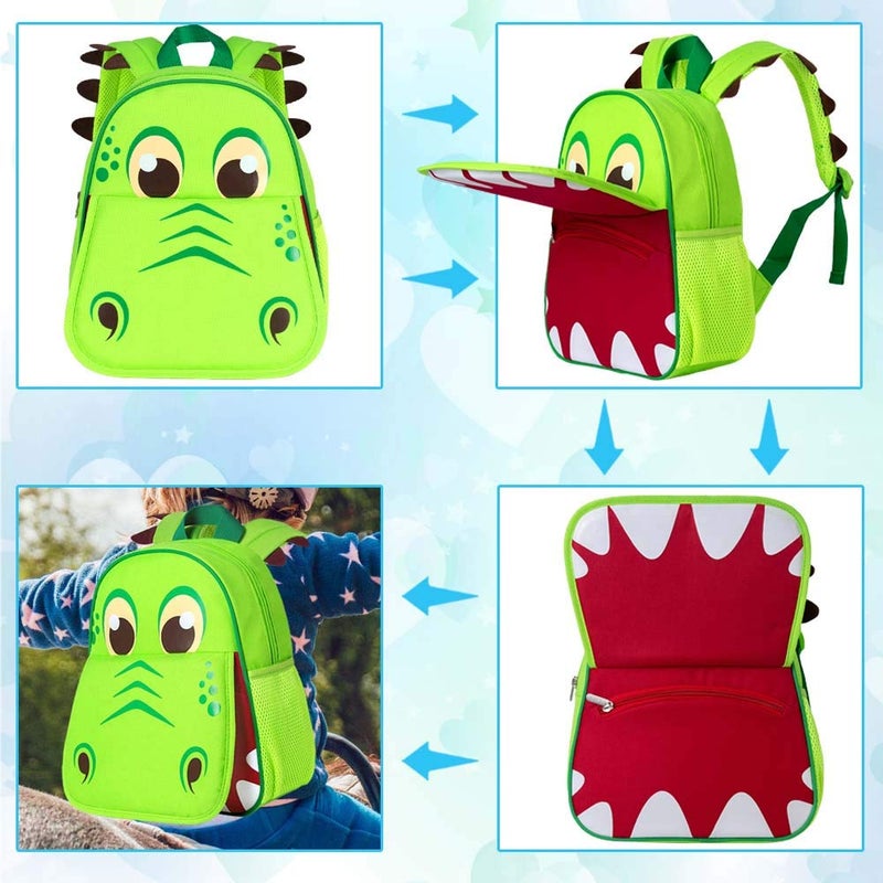gxtvo Toddler Backpack for Boys, Dinosaur Kids Preschool Bookbag and Lunch Box, 12" Cute Cartoon Animal Schoolbag - Image 4